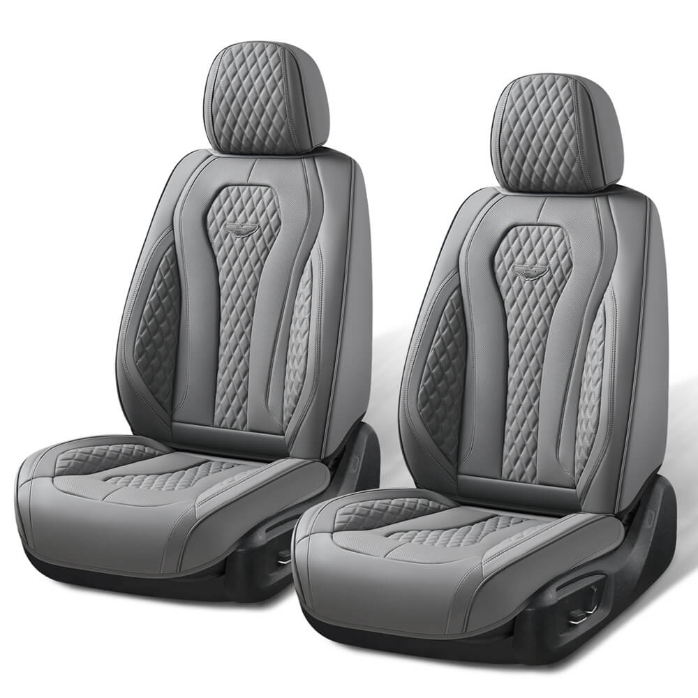 2 Seats Coverado Front Driver Passenger Premium Leather Front Car Seat Covers Water Resistant Luxury Auto Seat Protectors Universal Fit