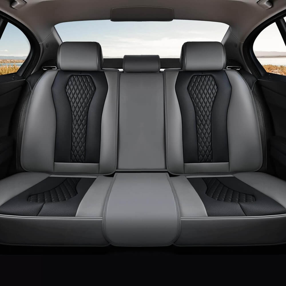 Coverado SCU018 Rear Seat Covers Car Back Seat Covers Waterproof Premium Leather Auto Seat Protector Universal Fit