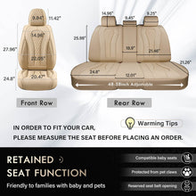 Load image into Gallery viewer, Coverado Beige Car Seat Covers for Driver and Passenger Leatherette Seat Protectors in Tan Color Comfortable Durable Auto Car Interior Covers Universal Fit