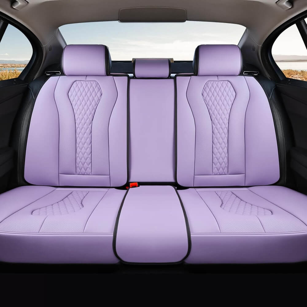 Coverado SCU018 Rear Seat Covers Car Back Seat Covers Waterproof Premium Leather Auto Seat Protector Universal Fit