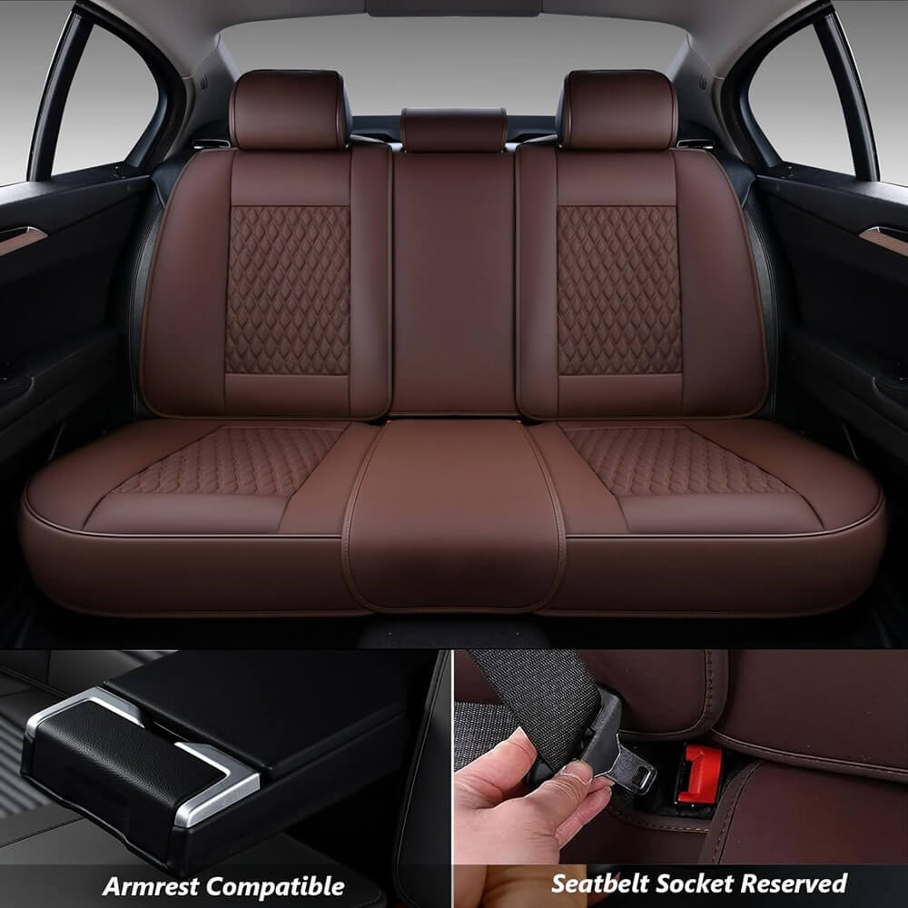 5 Seats Coverado Auto Seat Covers Premium Leather Waterproof Full Set Front and Rear Car Seat Protectors Interior Accessories Universal Fit