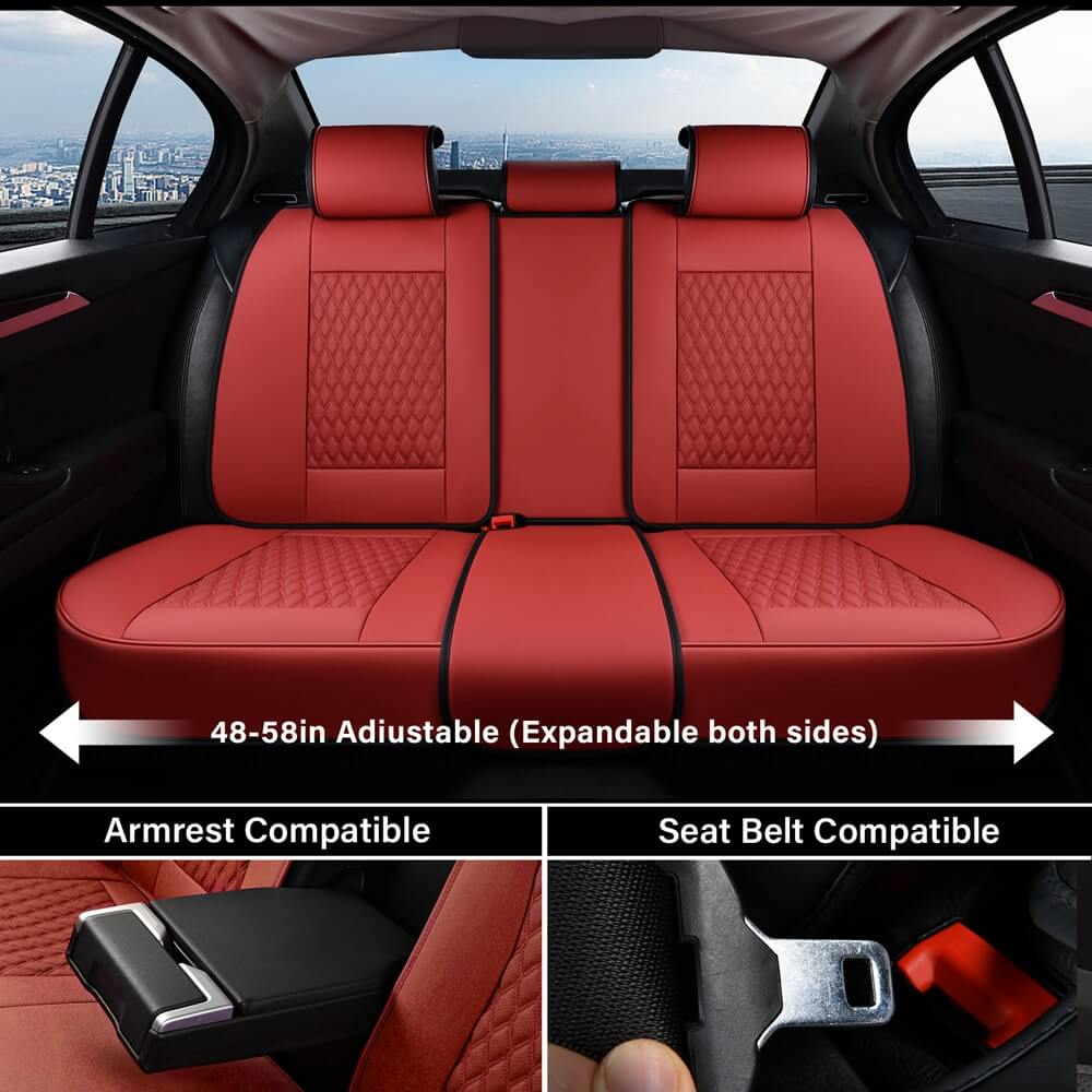 5 Seats Coverado Auto Seat Covers Premium Leather Waterproof Full Set Front and Rear Car Seat Protectors Interior Accessories Universal Fit