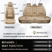Load image into Gallery viewer, Coverado Beige Car Seat Covers for Driver and Passenger Leatherette Seat Protectors in Tan Color Comfortable Durable Auto Car Interior Covers Universal Fit
