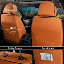 Load image into Gallery viewer, Coverado Car Front and Back Seat Covers Faux Leather Stylish Breathable Auto Seat Protectors Universal Fit