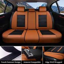 Load image into Gallery viewer, Coverado Car Front and Back Seat Covers Faux Leather Stylish Breathable Auto Seat Protectors Universal Fit