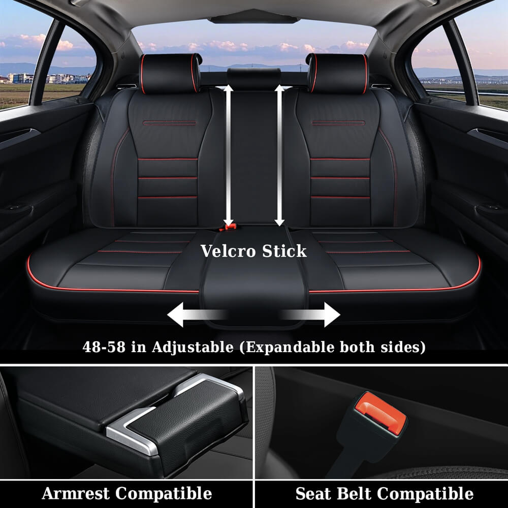 5 Seats Coverado Car Seat Covers Full Set Premium Leather Front Rear Auto Seat Protectors Universal Fit