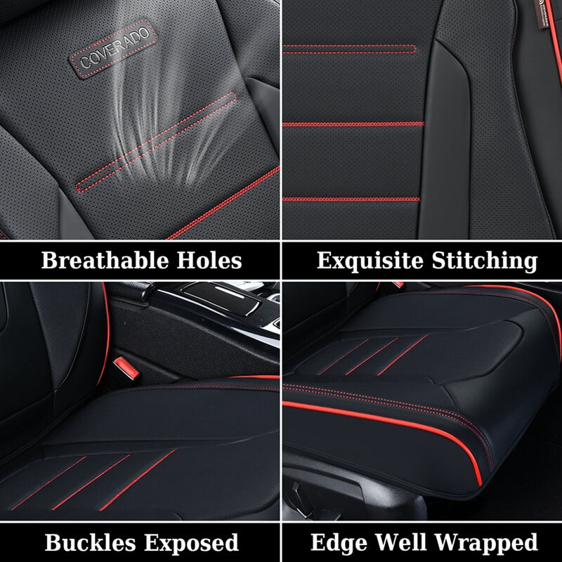 5 Seats Coverado Car Seat Covers Full Set Premium Leather Front Rear Auto Seat Protectors Universal Fit