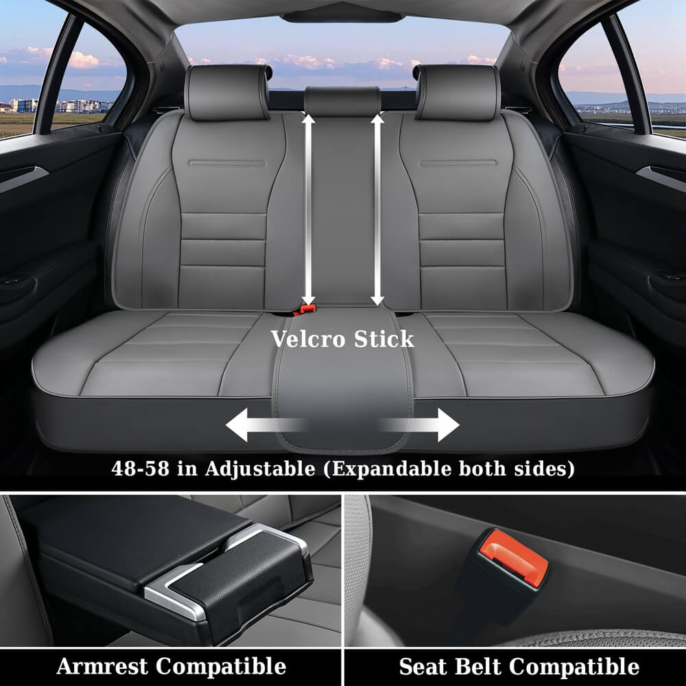 5 Seats Coverado Car Seat Covers Full Set Premium Leather Front Rear Auto Seat Protectors Universal Fit