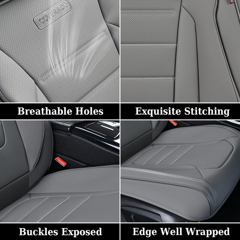 5 Seats Coverado Car Seat Covers Full Set Premium Leather Front Rear Auto Seat Protectors Universal Fit