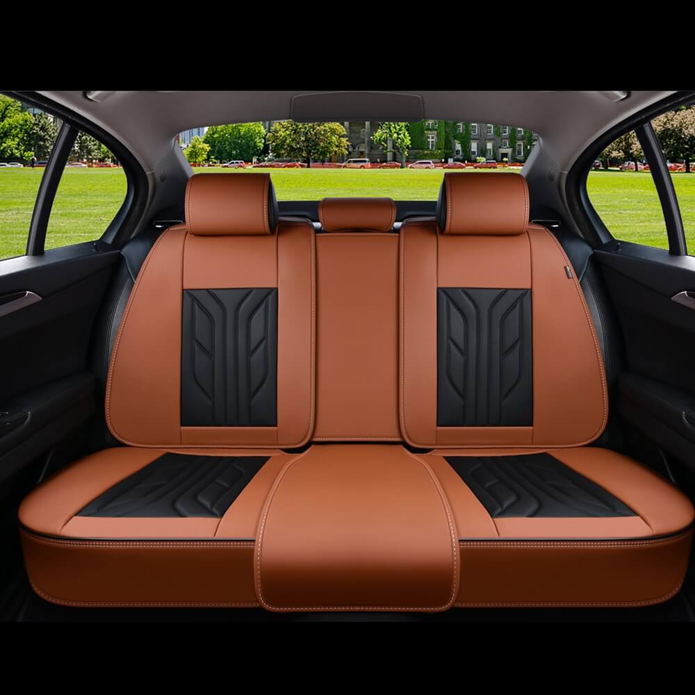 Coverado Quality Leatherette Front and Back Car Seat Covers Universal Fit Seat Protectors