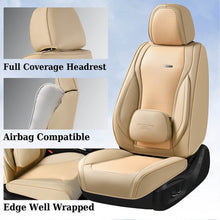 Load image into Gallery viewer, Coverado Front and Rear Car Seat Covers with Lumbar Support Leather Comfortable Auto Seat Protectors Universal Fit