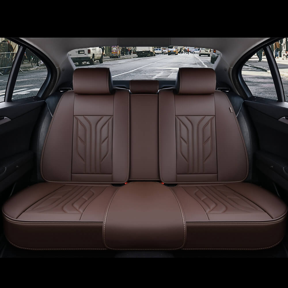 Coverado Quality Leatherette Front and Back Car Seat Covers Universal Fit Seat Protectors