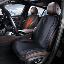 Load image into Gallery viewer, Coverado Fast Heating Pads Seat Heater Suede & PU Leather Heated Car Seat Covers Cushion Universal Warmer Driver for Cold Winter