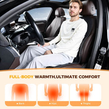 Load image into Gallery viewer, Coverado Fast Heating Pads Seat Heater Suede & PU Leather Heated Car Seat Covers Cushion Universal Warmer Driver for Cold Winter