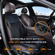 Load image into Gallery viewer, Coverado Car Seat Heater 3-Level Fasting Heated Seat Cushion with Faux Leather & Fabric Material Warm Seat Covers Pad Universal Fit for Winter