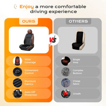 Load image into Gallery viewer, Coverado Car Seat Heater 3-Level Fasting Heated Seat Cushion with Faux Leather & Fabric Material Warm Seat Covers Pad Universal Fit for Winter