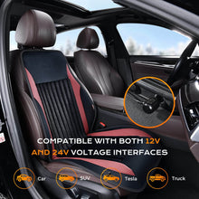 Load image into Gallery viewer, Coverado Car Seat Heater 3-Level Fasting Heated Seat Cushion with Faux Leather & Fabric Material Warm Seat Covers Pad Universal Fit for Winter