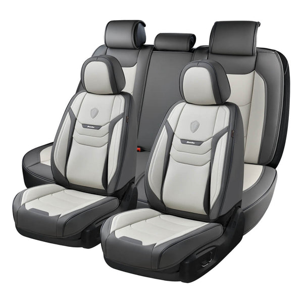 Coverado Car Seat Covers Full Set Faux Leather 5 Seats Front and