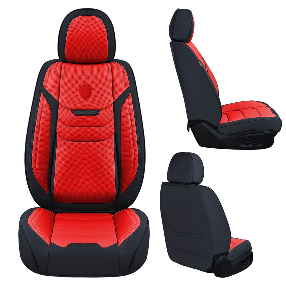 50% OFF🔥🔥 Coverado Leatherette Car Seat Cover 5 Seats Front and Rear Full Set Water Resistant Classic Auto Seat Cover Universal Fit