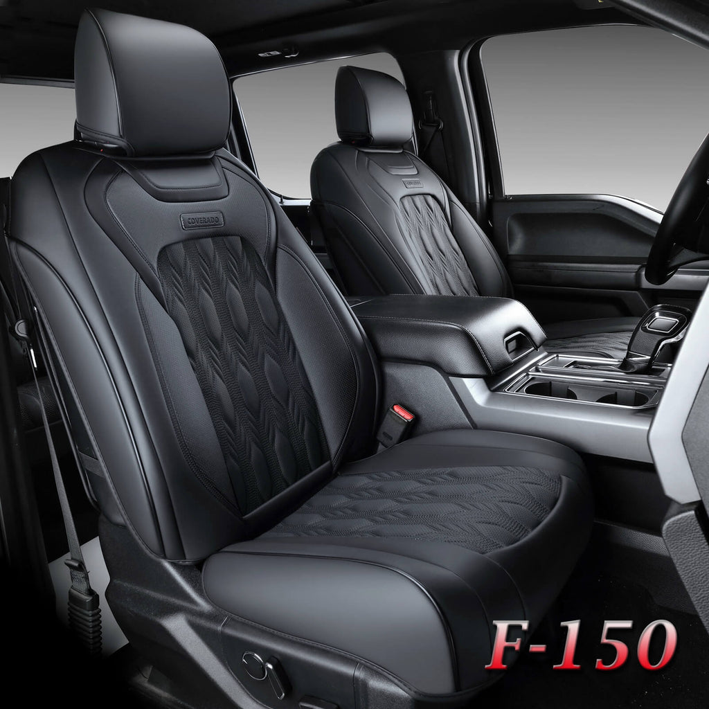50% OFF🔥🔥 2015-2023 F150, 2017-2023 F250 F350 Crew Cab Coverado Custom Seat Covers Waterproof Leather Front and Back Full Set