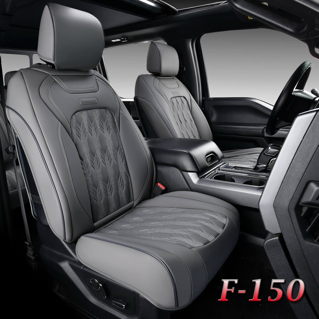 50% OFF🔥🔥 2015-2023 F150, 2017-2023 F250 F350 Crew Cab Coverado Custom Seat Covers Waterproof Leather Front and Back Full Set