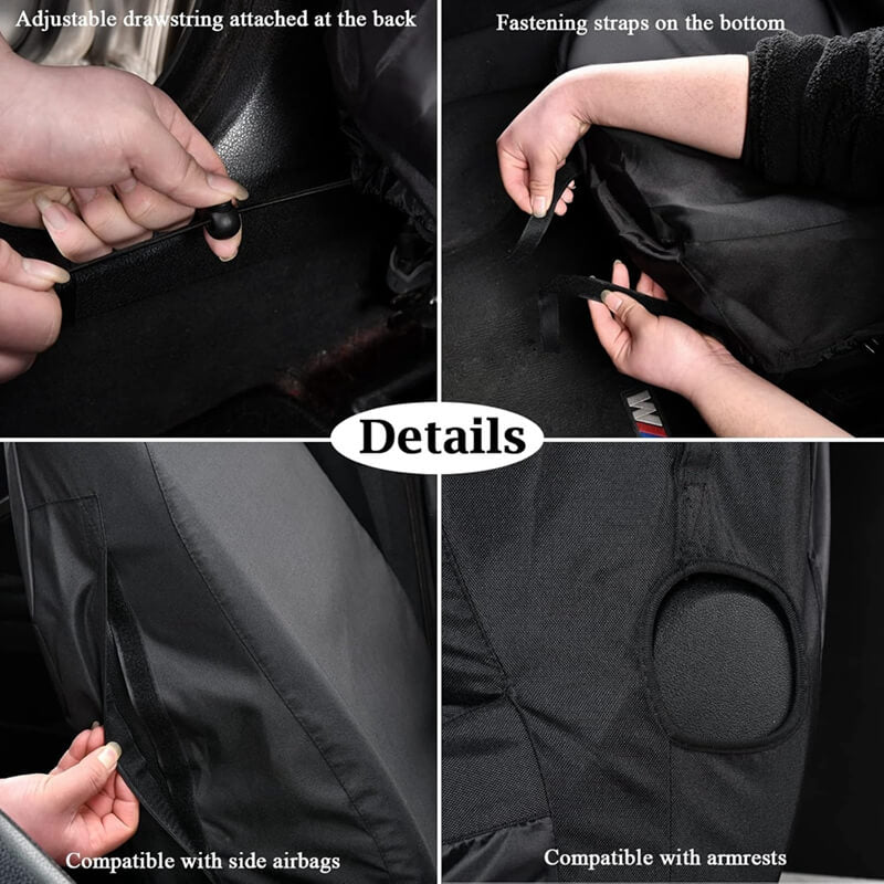 50% OFF🔥🔥 Oxford Waterproof Car Seat Covers for Front Seats Black Automotive Seat Protectors High Back Bucket Universal Fit