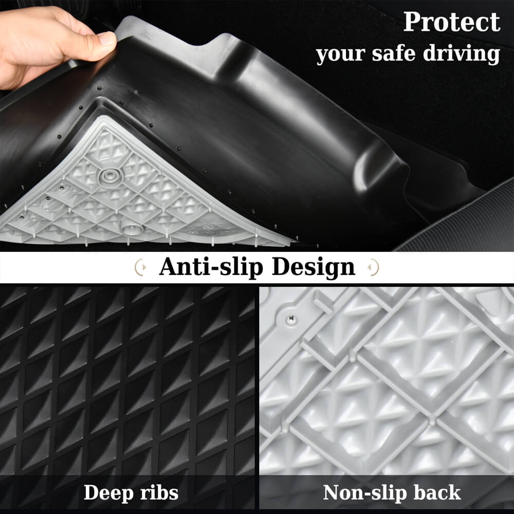 50% OFF 🔥🔥 Coverado Custom 2024 Model 3 Car Floor Mats Auto Tesla Interior Liners Full Set Fit Front Rear Trunk Cargo Liners