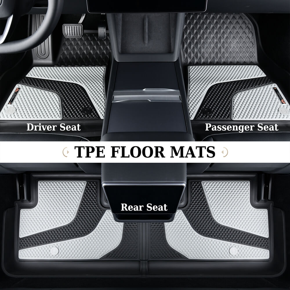 50% OFF 🔥🔥 Coverado Custom 2024 Model 3 Car Floor Mats Auto Tesla Interior Liners Full Set Fit Front Rear Trunk Cargo Liners