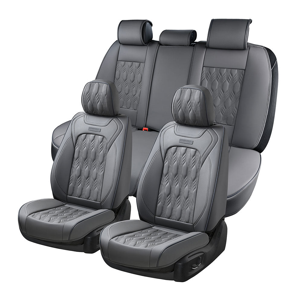 50% OFF🔥🔥 Coverado Auto Seat Covers 5 Seats Full Set for Cars Faux Leather Front and Back Seats Washable Universal Fit