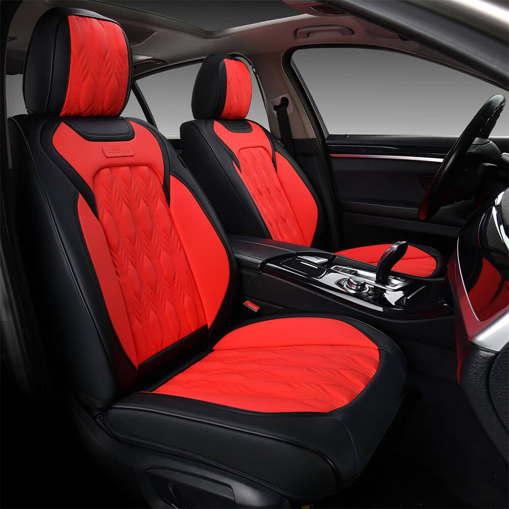 Premium Red Car Seat Cover 5-seats Cushion Set PU Leather Pad For BMW USA  Ship 