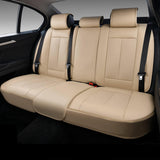 Coverado Rear Seat Covers Faux Leather Back Seat Protectors Velcro-Adjusted Universal Fit