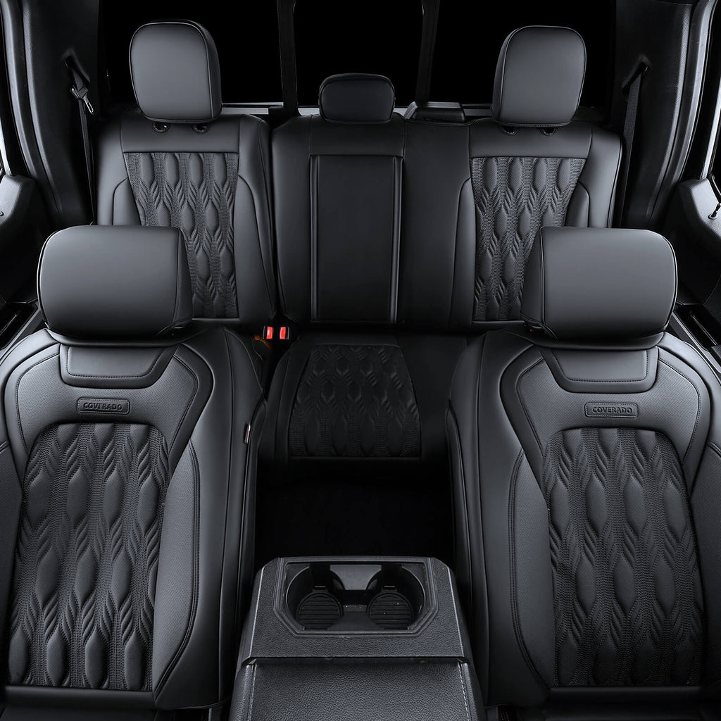 50% OFF🔥🔥 2015-2023 F150, 2017-2023 F250 F350 Crew Cab Coverado Custom Seat Covers Waterproof Leather Front and Back Full Set