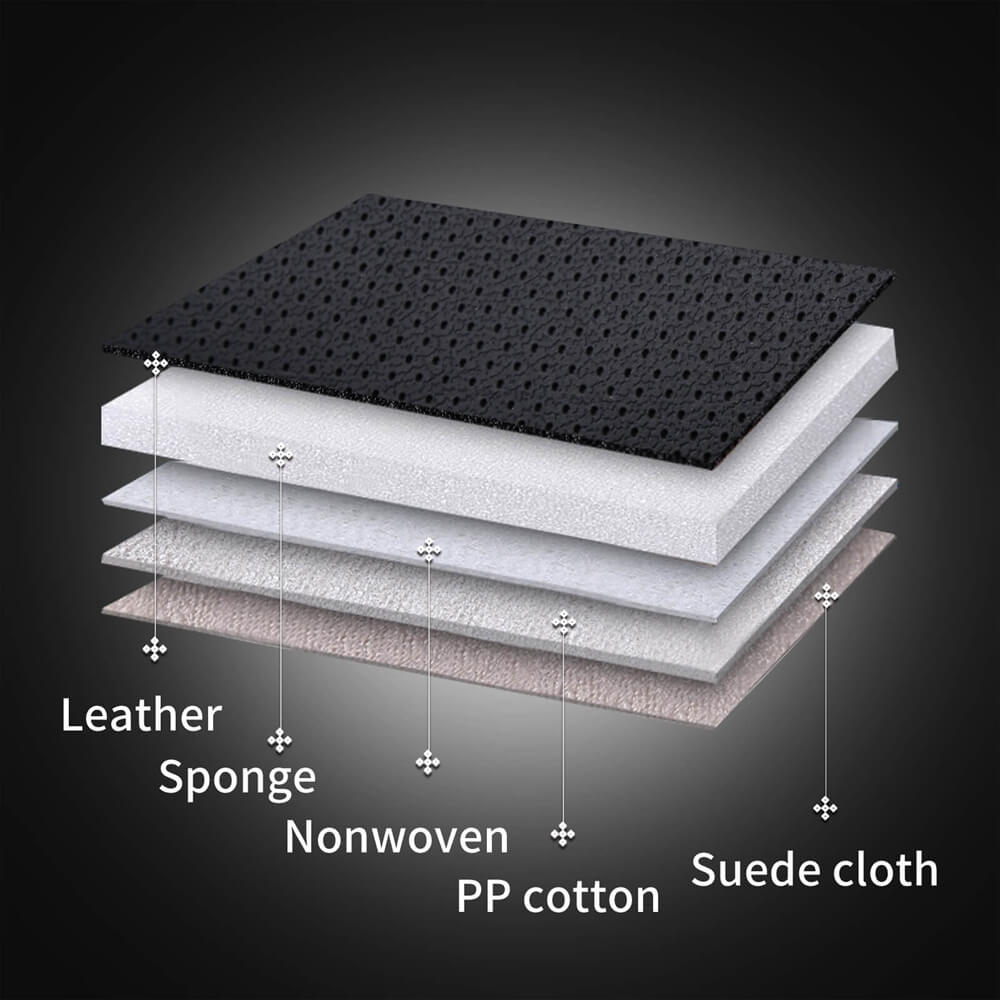 Coverado Rear Seat Covers Faux Leather Back Seat Protectors Velcro-Adjusted Universal Fit