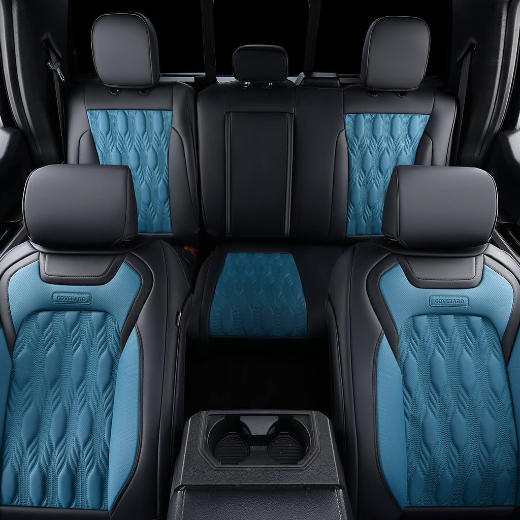 50% OFF🔥🔥 2015-2023 F150, 2017-2023 F250 F350 Crew Cab Coverado Custom Seat Covers Waterproof Leather Front and Back Full Set