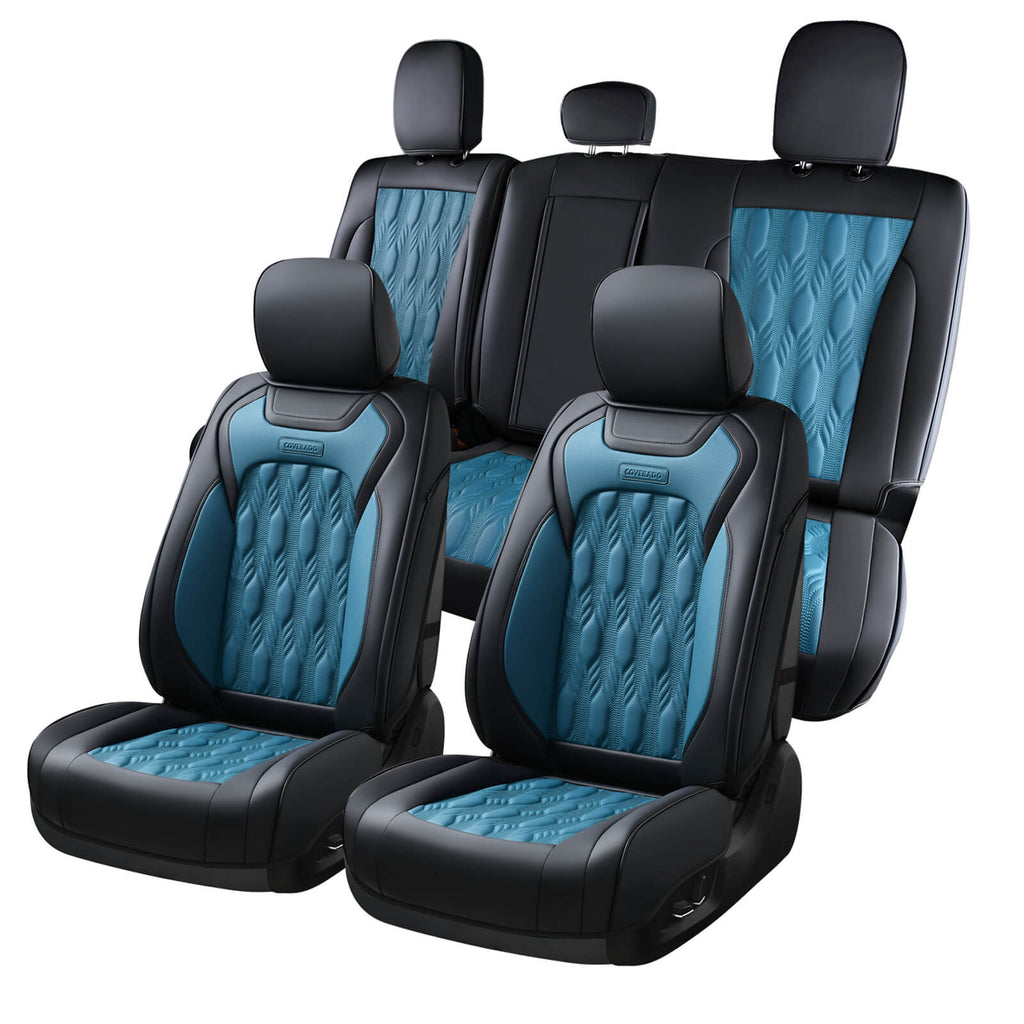 50% OFF🔥🔥 2015-2023 F150, 2017-2023 F250 F350 Crew Cab Coverado Custom Seat Covers Waterproof Leather Front and Back Full Set