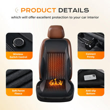Load image into Gallery viewer, Coverado Car Seat Heater 3-Level Fasting Heated Seat Cushion with Faux Leather & Fabric Material Warm Seat Covers Pad Universal Fit for Winter