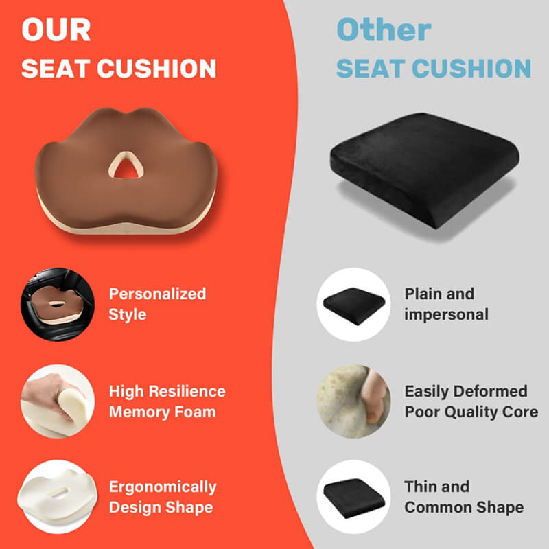50% OFF🔥🔥 Coverado Foam Seat Cushion / Lumbar Support Pillow for Car, Office Chair, Sofa