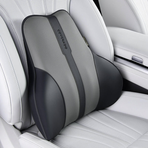50% OFF🔥🔥 Coverado Car Back Support Pillow Leather Lumbar