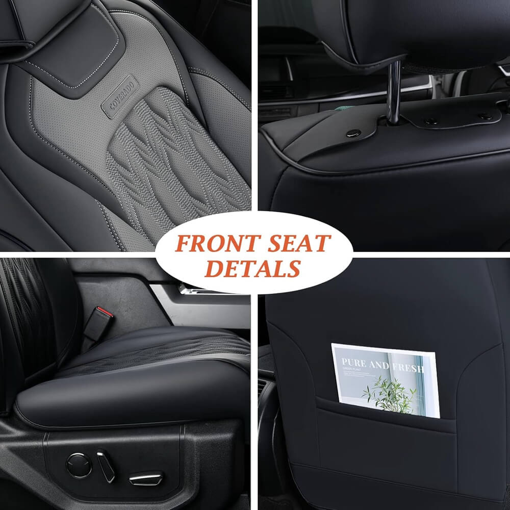 50% OFF🔥🔥 2015-2023 F150, 2017-2023 F250 F350 Crew Cab Coverado Custom Seat Covers Waterproof Leather Front and Back Full Set