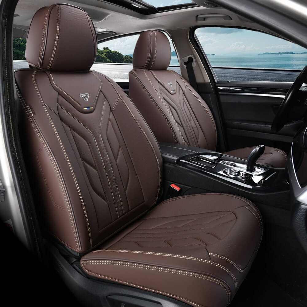 Coverado Quality Leatherette Front and Back Car Seat Covers Universal Fit Seat Protectors