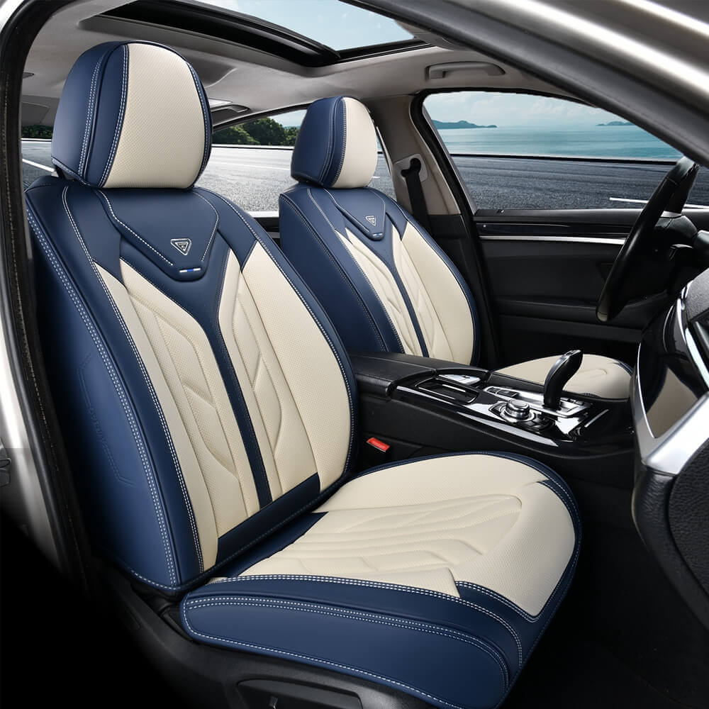 Coverado Quality Leatherette Front and Back Car Seat Covers Universal Fit Seat Protectors