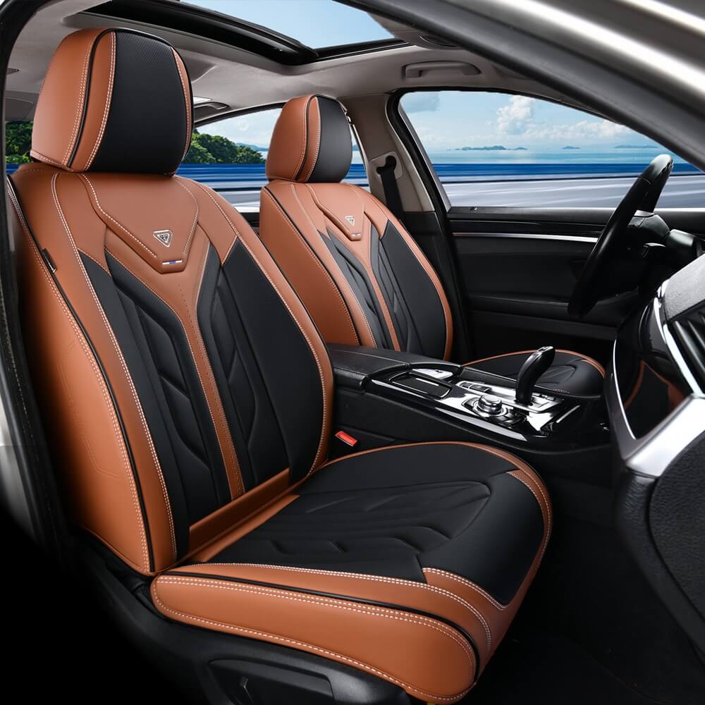 Coverado Quality Leatherette Front and Back Car Seat Covers Universal Fit Seat Protectors
