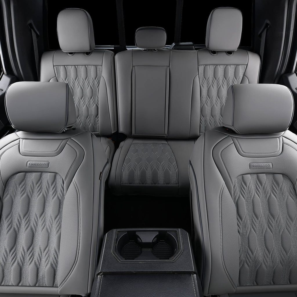 50% OFF🔥🔥 2015-2023 F150, 2017-2023 F250 F350 Crew Cab Coverado Custom Seat Covers Waterproof Leather Front and Back Full Set