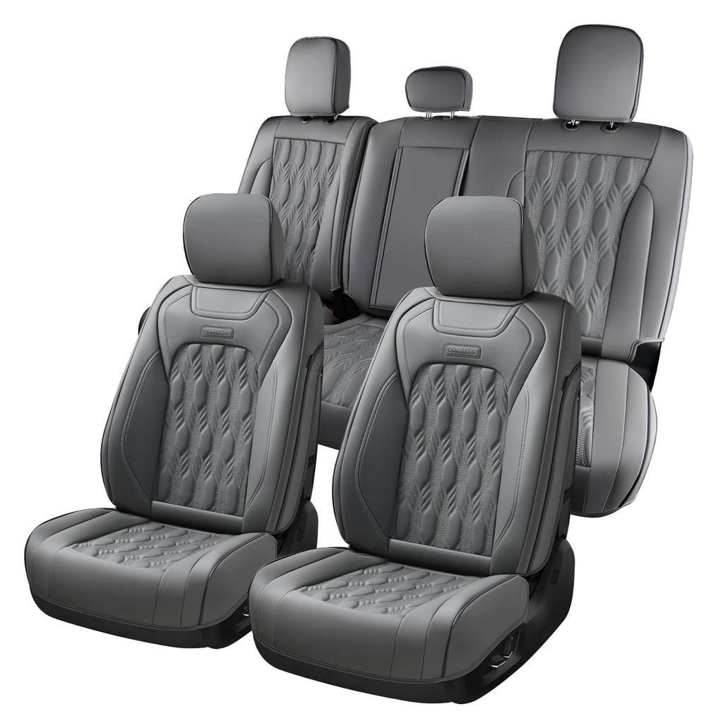 50% OFF🔥🔥 2015-2023 F150, 2017-2023 F250 F350 Crew Cab Coverado Custom Seat Covers Waterproof Leather Front and Back Full Set