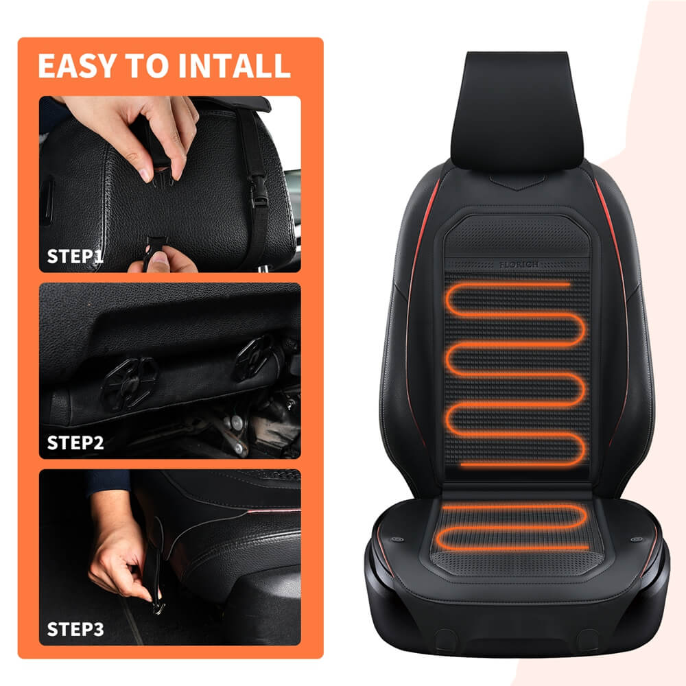 Heated Car Seat Cushion Warmer Seat Heater Universal Fast Heating Pads Driver Passenger for Cold Winter Days Fit all Vehicles