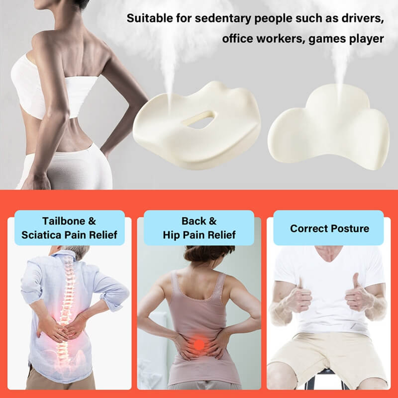50% OFF🔥🔥 Coverado Foam Seat Cushion / Lumbar Support Pillow for Car, Office Chair, Sofa