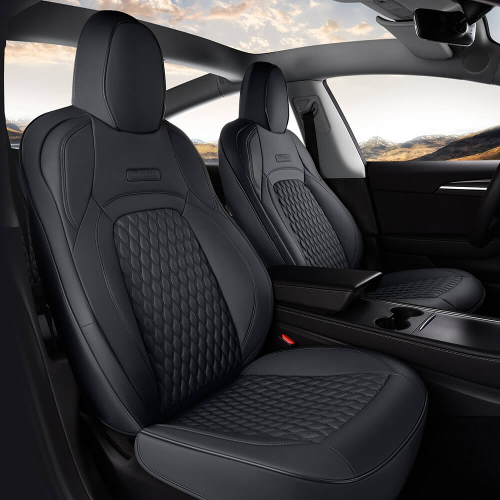 50% OFF🔥🔥 Fit 2017-2023 Tesla Model 3 Coverado Custom Car Seat Covers Premium Leather Front and Back Auto Seat Protectors