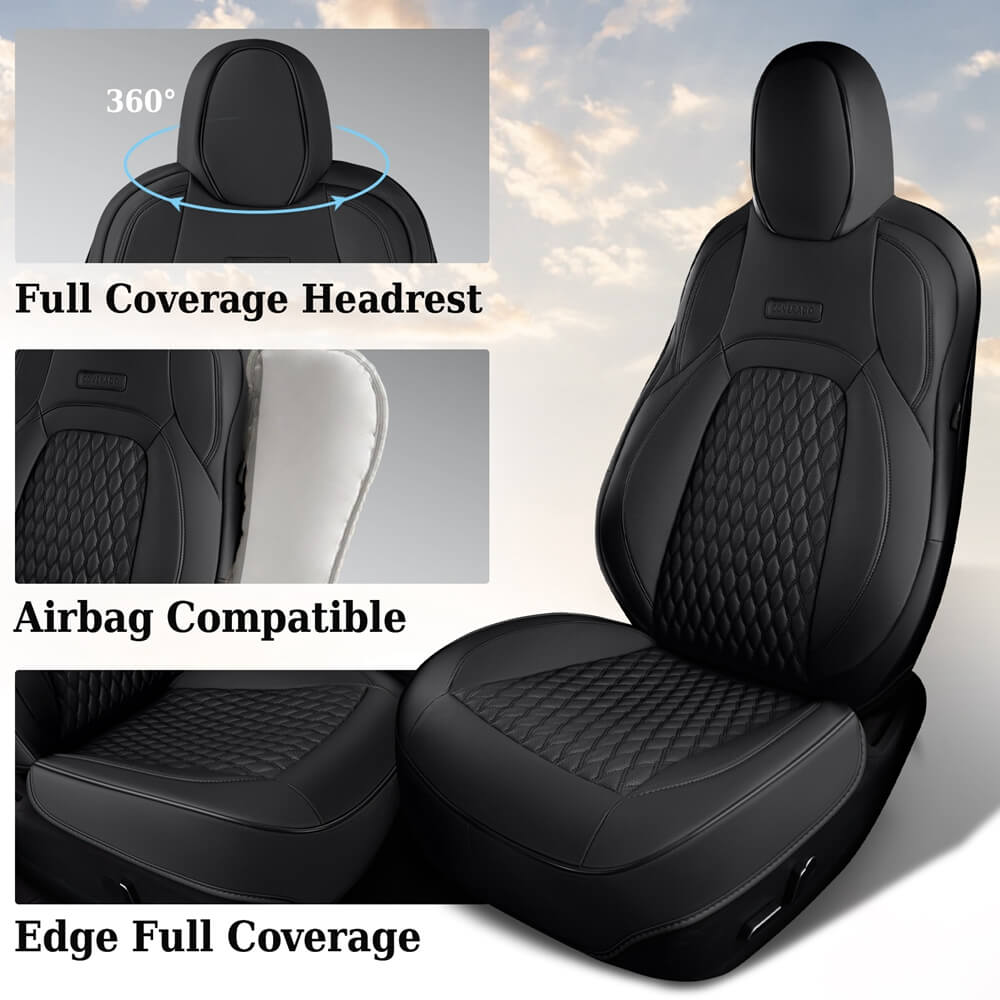 50% OFF🔥🔥 Fit 2017-2023 Tesla Model 3 Coverado Custom Car Seat Covers Premium Leather Front and Back Auto Seat Protectors