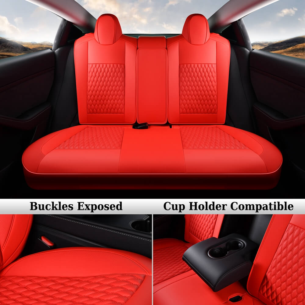 50% OFF🔥🔥 Fit 2017-2023 Tesla Model 3 Coverado Custom Car Seat Covers Premium Leather Front and Back Auto Seat Protectors