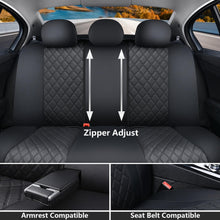 Load image into Gallery viewer, Coverado PVC Car Seat Covers Black Front and Back Faux Leather &Fabric Auto Seat Protector Universal Fit